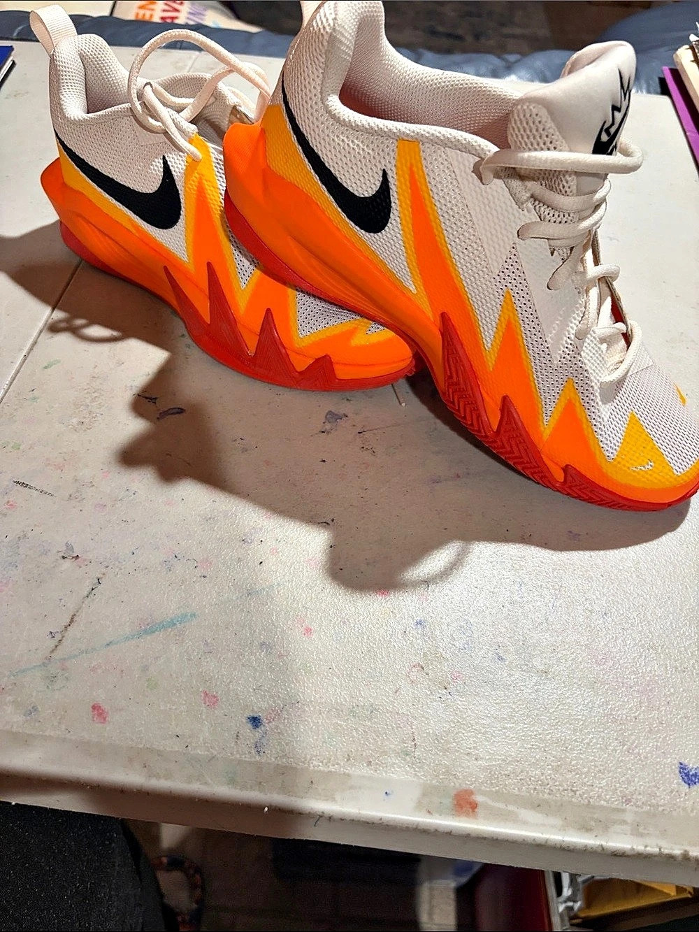 Nike S.T Dynamite GS Mismatched Orange & White Athletic Shoes kid sneakers
